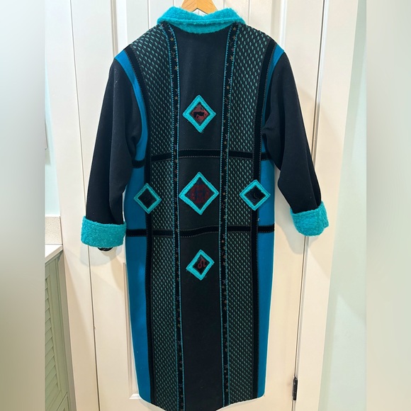 Coloratura Vintage Mystical Whimsical Wool Trench Coat Small Medium - Picture 4 of 10